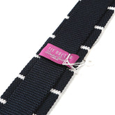 Blue & White Stripe Silk Knitted Tie 6cm - Tie Doctor